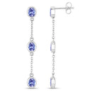 1.98 Carat Genuine Tanzanite .925 Sterling Silver Earrings