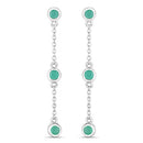 0.60 Carat Genuine Emerald .925 Sterling Silver Earrings