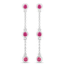 0.78 Carat Genuine Ruby .925 Sterling Silver Earrings