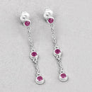 0.78 Carat Genuine Ruby .925 Sterling Silver Earrings