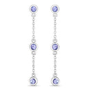 0.60 Carat Genuine Tanzanite .925 Sterling Silver Earrings
