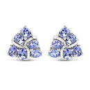 2.04 Carat Genuine Tanzanite .925 Sterling Silver Earrings