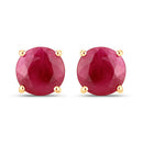 0.86 Carat Genuine Ruby 10K Yellow Gold Earrings