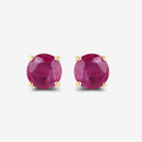 0.86 Carat Genuine Ruby 10K Yellow Gold Earrings