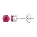 0.86 Carat Genuine Ruby 14K White Gold Earrings