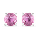 1.30 Carat Genuine Pink Sapphire 10K White Gold Earrings
