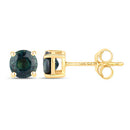 1.30 Carat Genuine Blue Sapphire 14K Yellow Gold Earrings