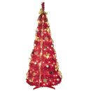 6FT Red Pre-Lit Christmas Tree with 150 LED Lights & Ornaments
