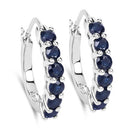 1.32 Carat Genuine Blue Sapphire .925 Sterling Silver Earrings