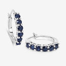 1.32 Carat Genuine Blue Sapphire .925 Sterling Silver Earrings