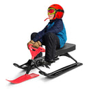 Kids Snow Sand Grass Sled w/ Steering Wheel and Brakes