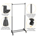 15kg/33lbs Garment Racks 3.12ft-4.80ft Height Adjustable Clothes Stand Foldable Clothes Hanger w/ Wheels Storage Shelf For Dormitory Home