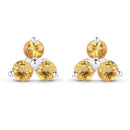 0.72 Carat Genuine Yellow Sapphire .925 Sterling Silver Earrings