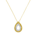 Yellow Gold Plated Sterling Silver Treated Yellow Diamond Pear Shape Pendant Necklace (1/2 cttw, Yellow Color, I2-I3 Clarity)