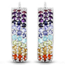 8.79 Carat Genuine Multi Stones .925 Sterling Silver Earrings
