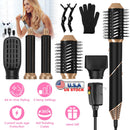 5 In 1 Hot Air Styler Straightener Curler Dryer Automatic Wrap Styler Hair Dryer Brush Set with 3 Temp Settings ALCI Plug Glove Cable Tie 2 Alligator