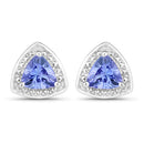 0.86 Carat Genuine Tanzanite .925 Sterling Silver Earrings