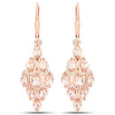 18K Rose Gold Plated 2.70 Carat Genuine Morganite .925 Sterling Silver Earrings