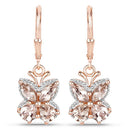 18K Rose Gold Plated 1.88 Carat Genuine Morganite .925 Sterling Silver Earrings