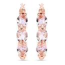 1.63 Carat Genuine Morganite and White Diamond .925 Sterling Silver Earrings