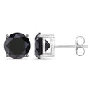 4.25 Carat Genuine Black Diamond 14K White Gold Earrings