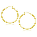 10k Yellow Gold Polished Hoop Earrings (40 mm)