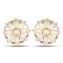 14K Yellow Gold Plated 2.70 Carat Genuine Ethiopian Opal .925 Sterling Silver Earrings