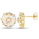 14K Yellow Gold Plated 2.70 Carat Genuine Ethiopian Opal .925 Sterling Silver Earrings