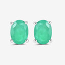 1.44 Carat Genuine Zambian Emerald 10K White Gold Earrings
