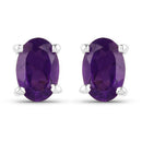 0.76 Carat Genuine Amethyst .925 Sterling Silver Earrings