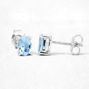 0.72 Carat Genuine Aquamarine .925 Sterling Silver Earrings