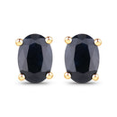 0.96 Carat Genuine Blue Sapphire 10K Yellow Gold Earrings