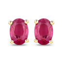 1.04 Carat Genuine Ruby 10K Yellow Gold Earrings