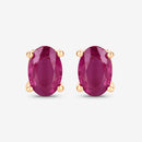 1.04 Carat Genuine Ruby 10K Yellow Gold Earrings