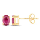 1.04 Carat Genuine Ruby 14K Yellow Gold Earrings