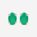 0.88 Carat Genuine Zambian Emerald 10K Yellow Gold Earrings