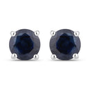 1.30 Carat Genuine Blue Sapphire 10K White Gold Earrings