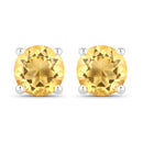 0.90 Carat Genuine Citrine .925 Sterling Silver Earrings