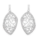 0.73 Carat Genuine White Diamond .925 Sterling Silver Earrings