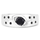 0.59 Carat Genuine Black Diamond .925 Sterling Silver Ring
