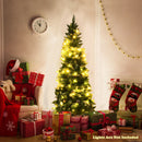 5/6/7.5 Feet Artificial Pencil Christmas Tree with Pine Cones