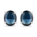 0.68 Carat Genuine Blue Sapphire 10K White Gold Earrings