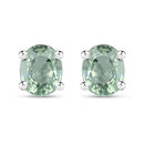 0.68 Carat Genuine Green Sapphire .925 Sterling Silver Earrings