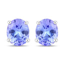 0.66 Carat Genuine Tanzanite .925 Sterling Silver Earrings