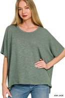 Zenana Oversized Slub Hacci Top