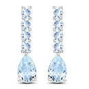 2.40 Carat Genuine Aquamarine .925 Sterling Silver Earrings