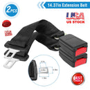 2Pcs Car Seat Belt Extender 14.37in Buckle Tongue Webbing Extension Safety Belt Auto Belt Clip Lengthening