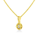 14K Yellow Gold Plated .925 Sterling Silver 1/2 Cttw Brilliant Round Cut Diamond Solitaire Milgrain 18" Pendant Necklace (K-L Color, I2-I3 Clarity)
