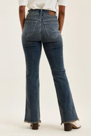 Judy Blue High Waist Double Button Frayed Hem Jeans