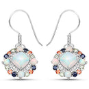 4.73 Carat Genuine Multi Stone .925 Sterling Silver Earrings